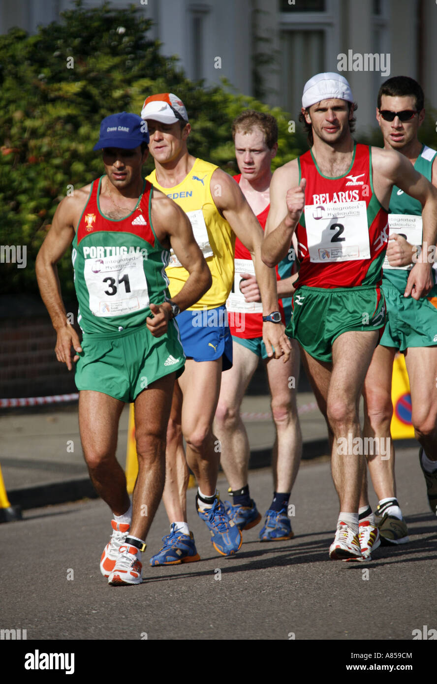 Competitors at 7th European Cup Race Walking Championship Leamington Spa Warwickshire 20th May 2007 Stock Photo