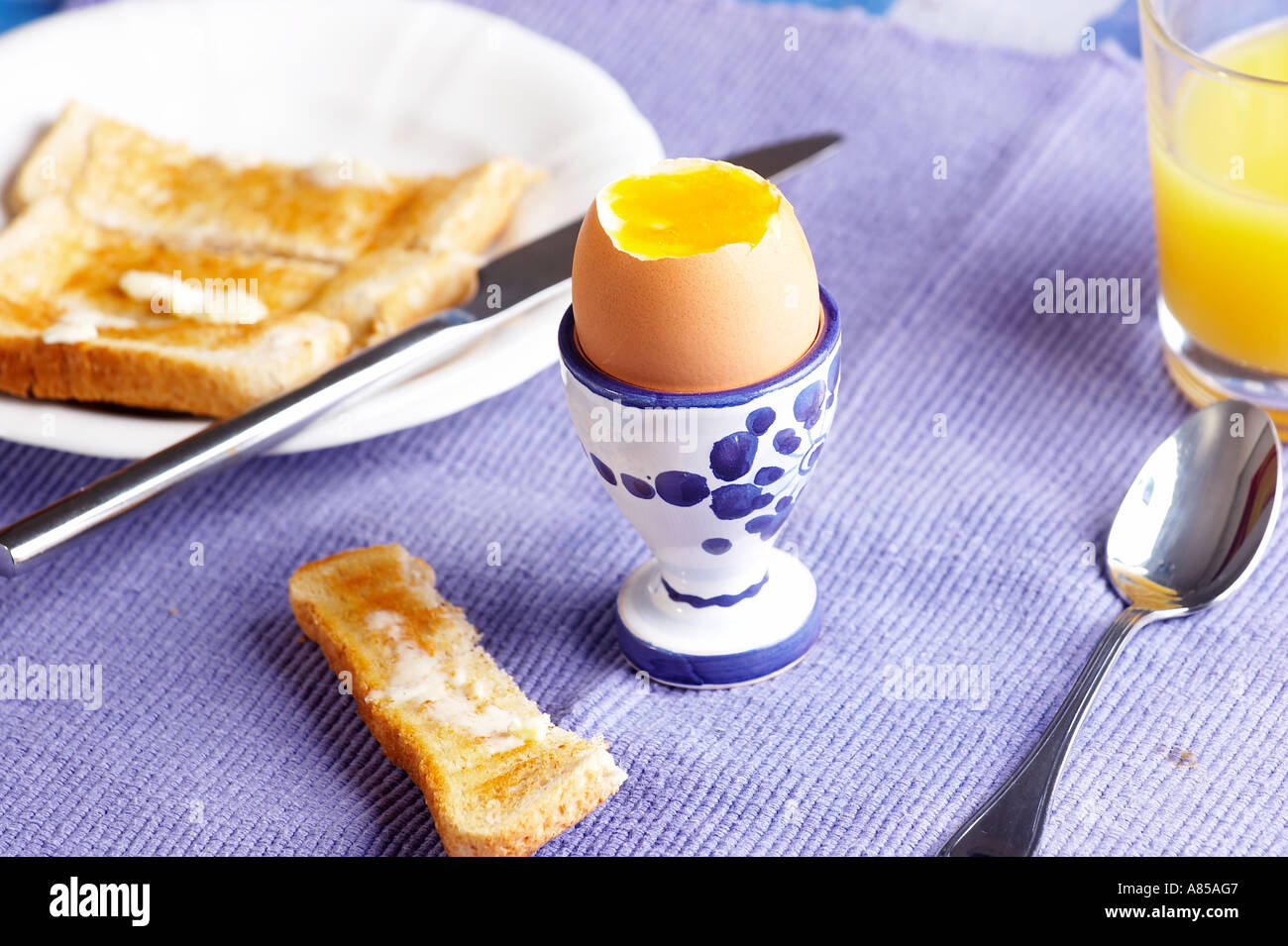 Eggs, Toast and Orange juice Stock Photo Alamy
