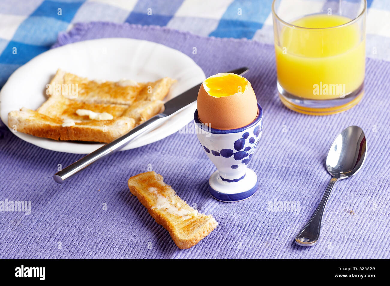 Eggs, Toast and Orange juice Stock Photo Alamy