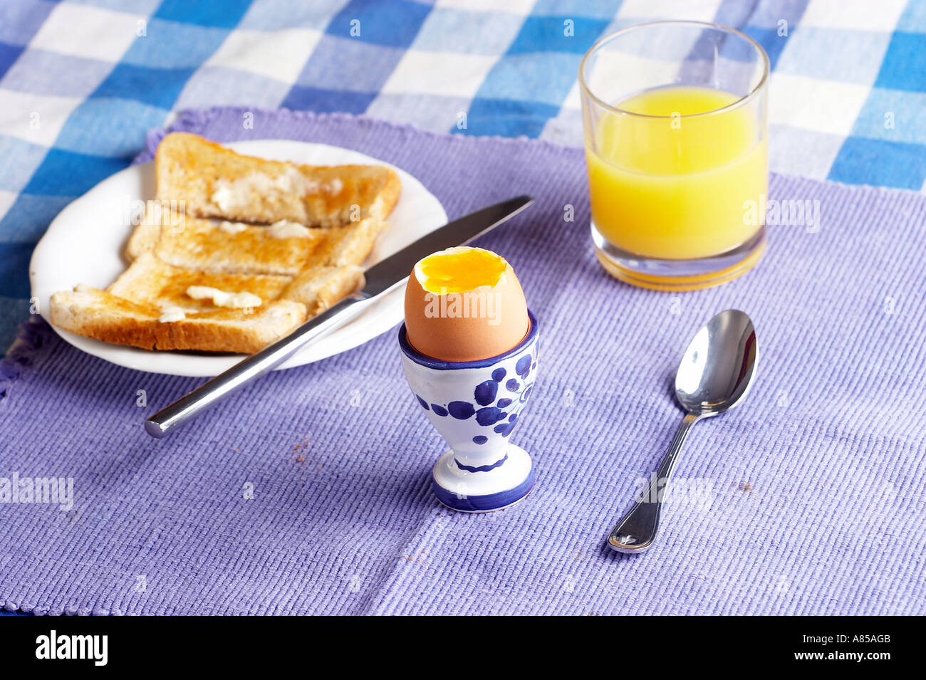 Eggs, Toast and Orange juice Stock Photo Alamy