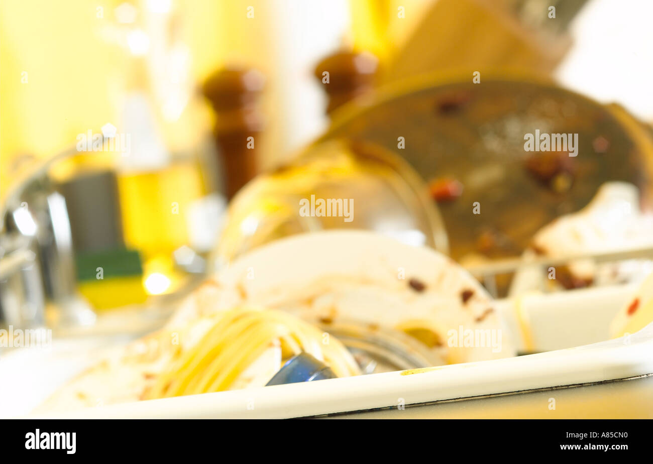 dishes in sink Stock Photo - Alamy