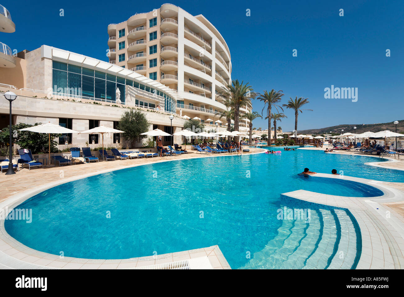 Radisson SAS Golden Sands Hotel, Golden Bay, Malta Stock Photo - Alamy