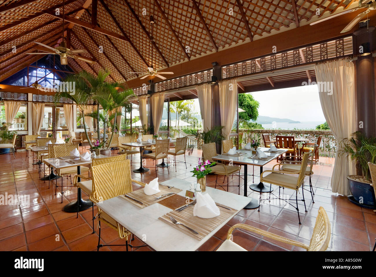 Restaurant in the Central Karon Village Hotel, Phuket, Thailand Stock Photo  - Alamy