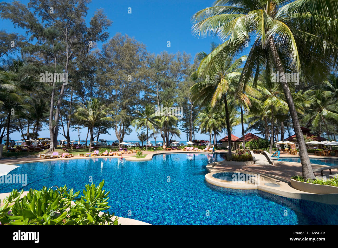 Swimming pool at the Dusit Laguna Hotel, Phuket, Thailand Stock Photo
