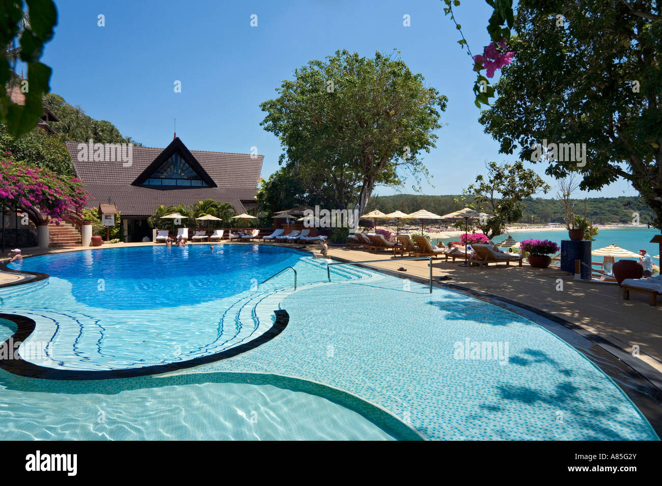 Pool at Le Royal Meridien Phuket Yacht Club, Phuket, Thailand Stock Photo