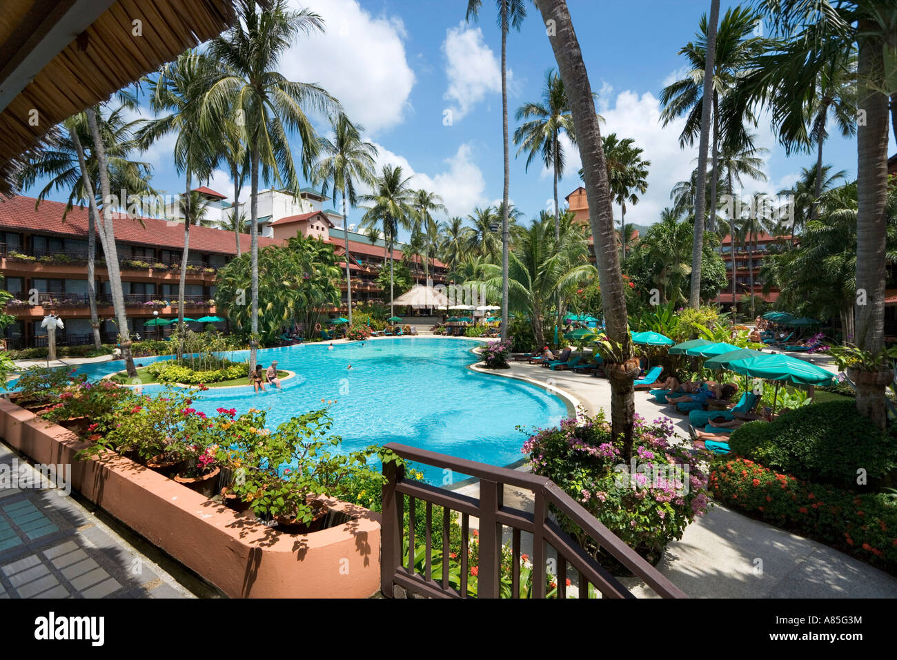 Swimming Pool at the Patong Merlin Hotel, Phuket, Thailand Stock Photo