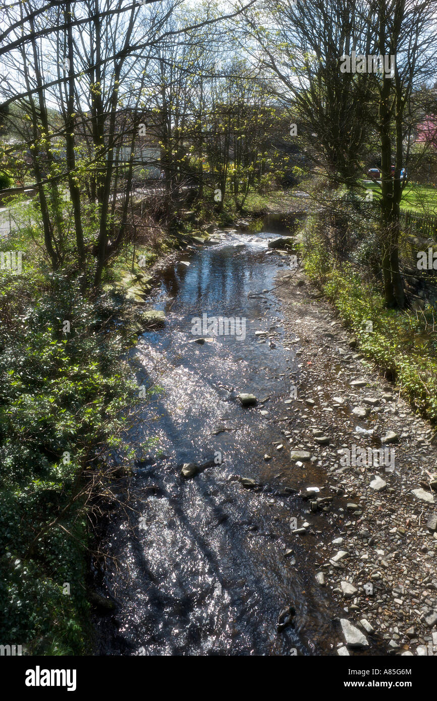 Soft Focus of River Holme, Holmfirth, West Yorkshire, England, UK Stock