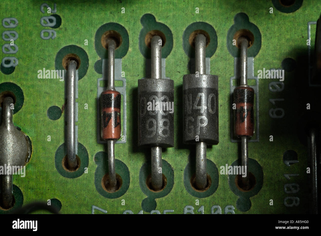 Resistors on a Circuit Board, Close Up Stock Photo Alamy