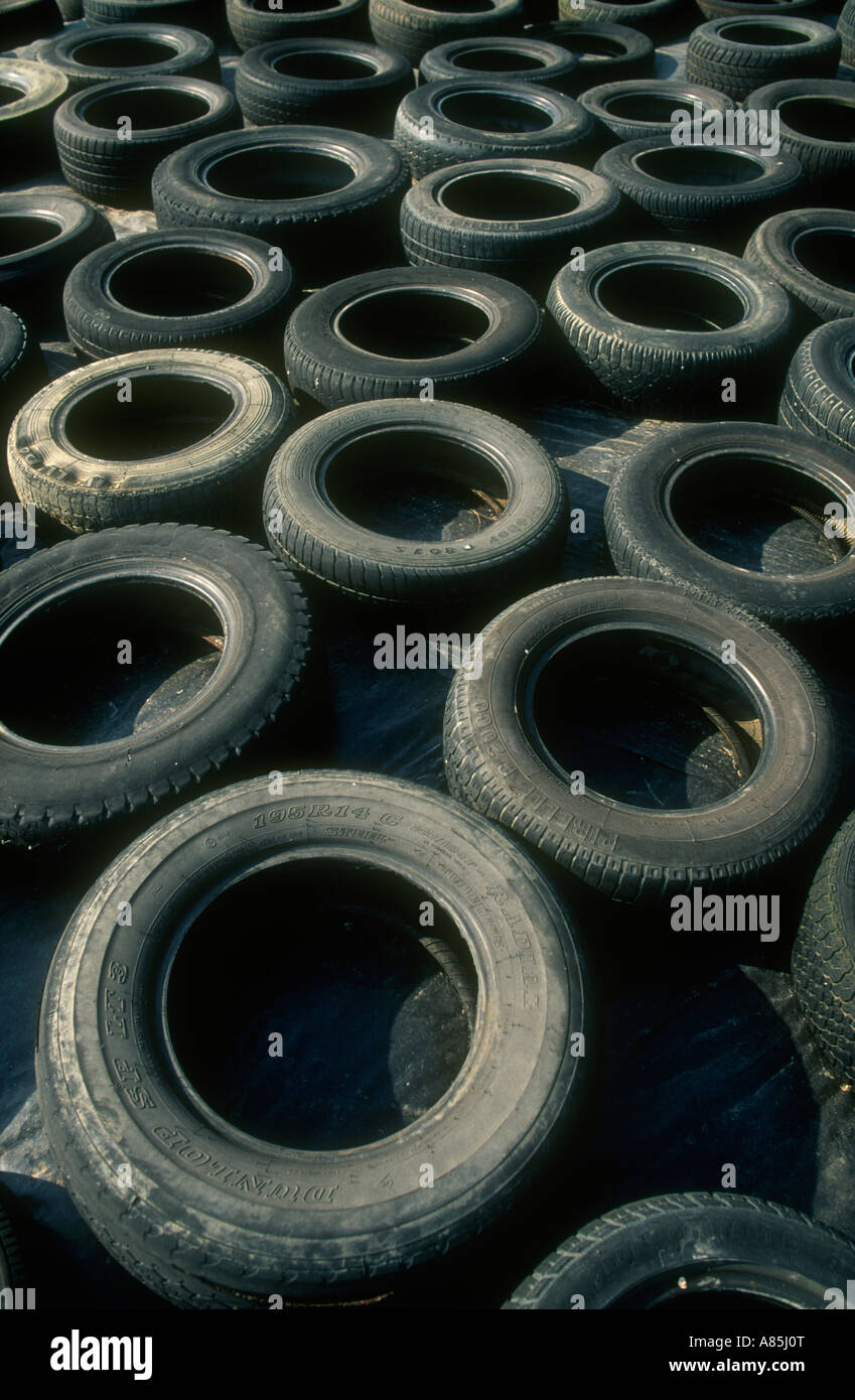 TIRES RECYCLED BACKGROUND Stock Photo - Alamy