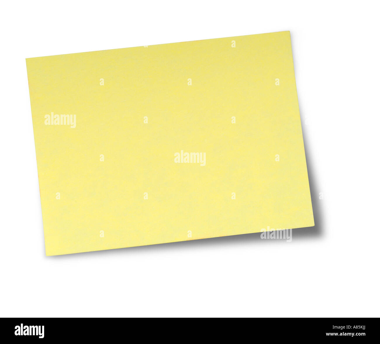 POST IT ADHESIVE NOTE ON WHITE BACKGROUND Stock Photo
