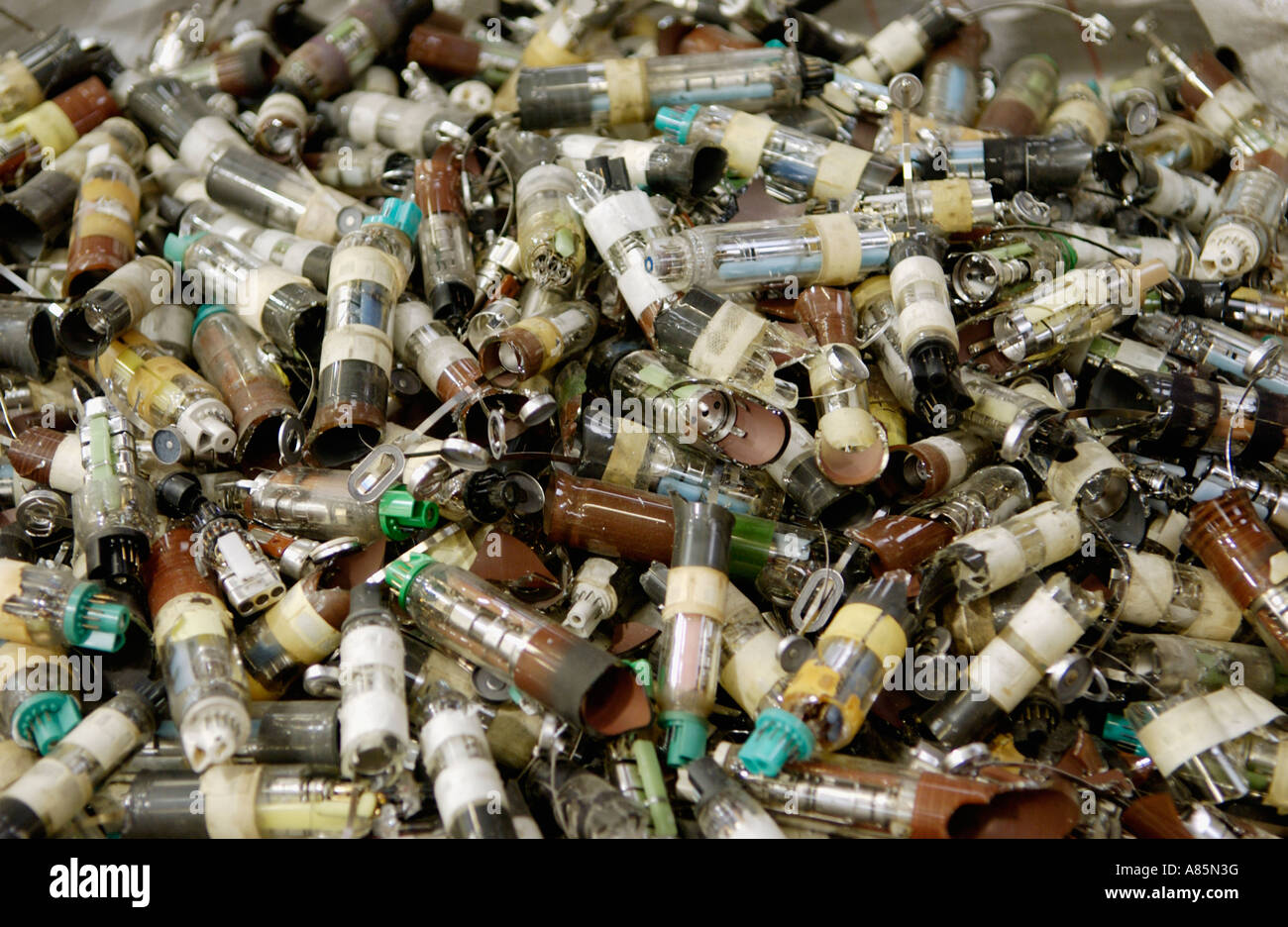 Components from cathode ray tube CRT computer monitors and domestic ...