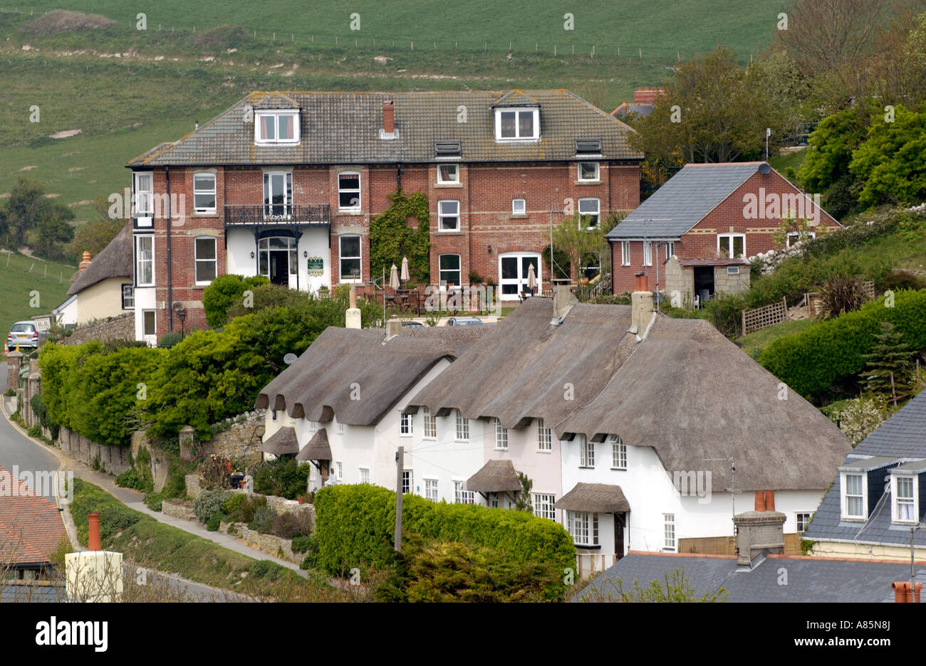 Lulworth Village England Uk Gb Stock Photos Lulworth Village