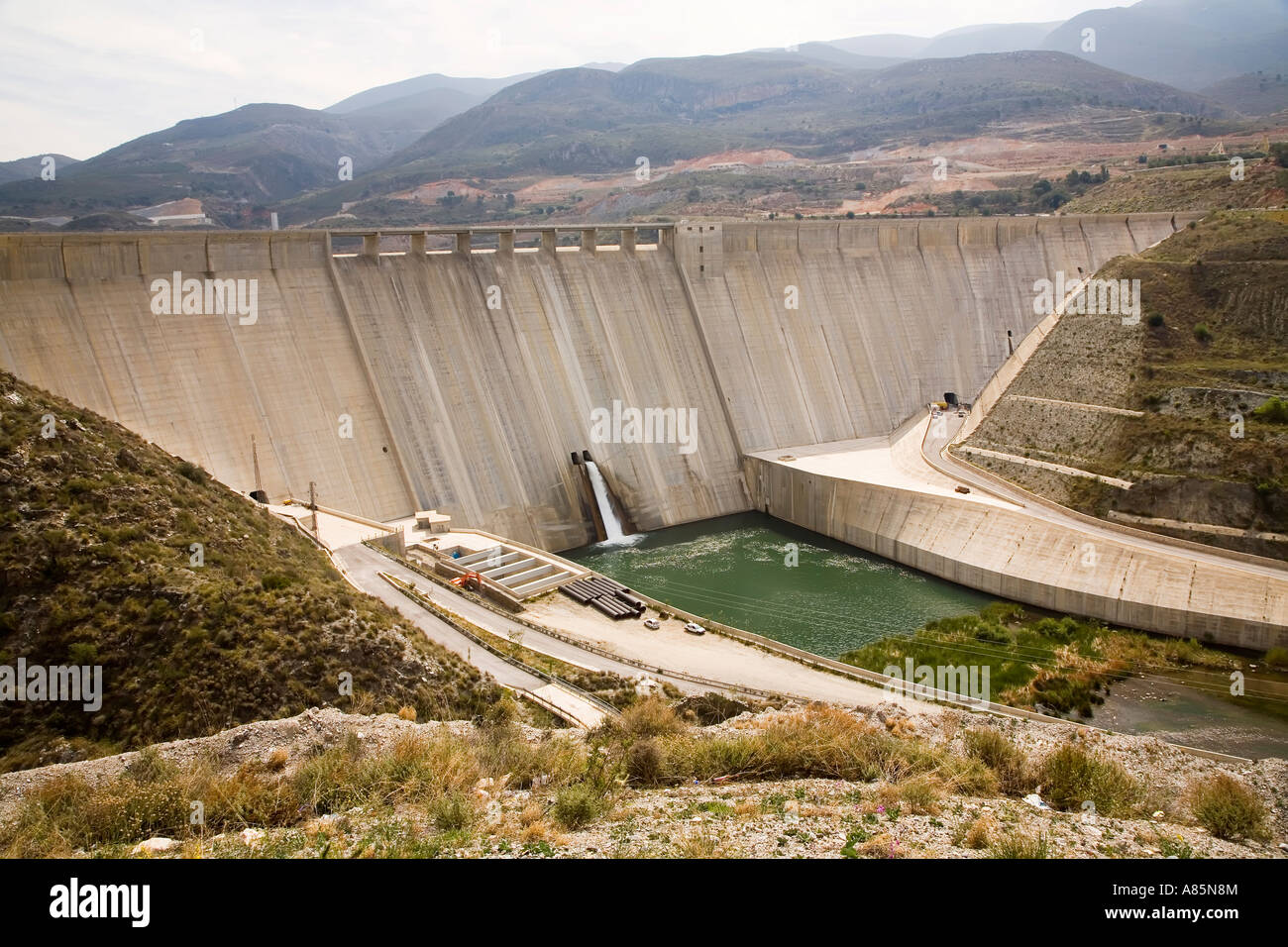 New dam Embalse de Rules on the Rio Guadalfeo Andalucia Spain Stock Photo