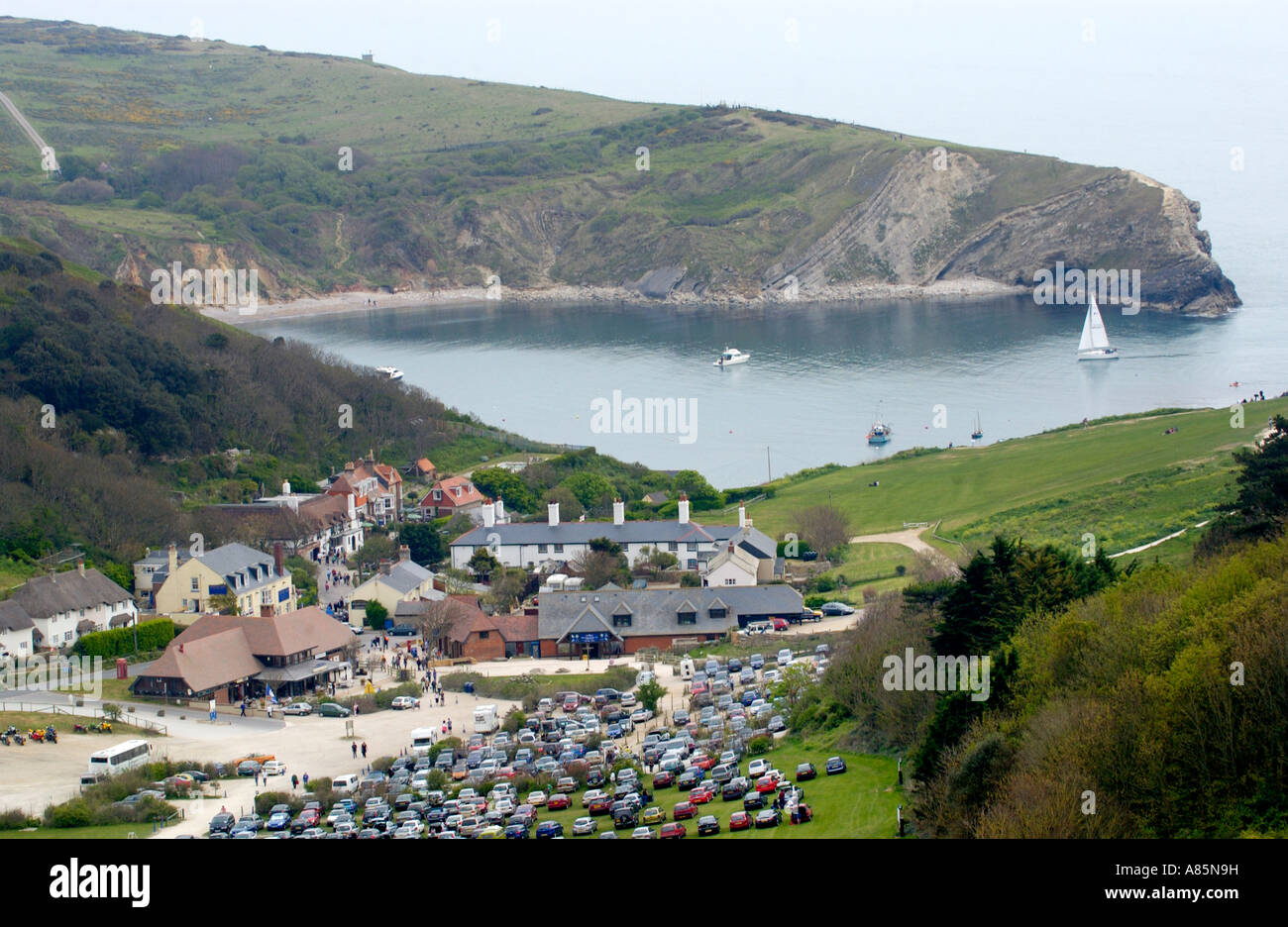 Visitors car park at Lulworth Cove Dorset England UK Stock Photo Alamy