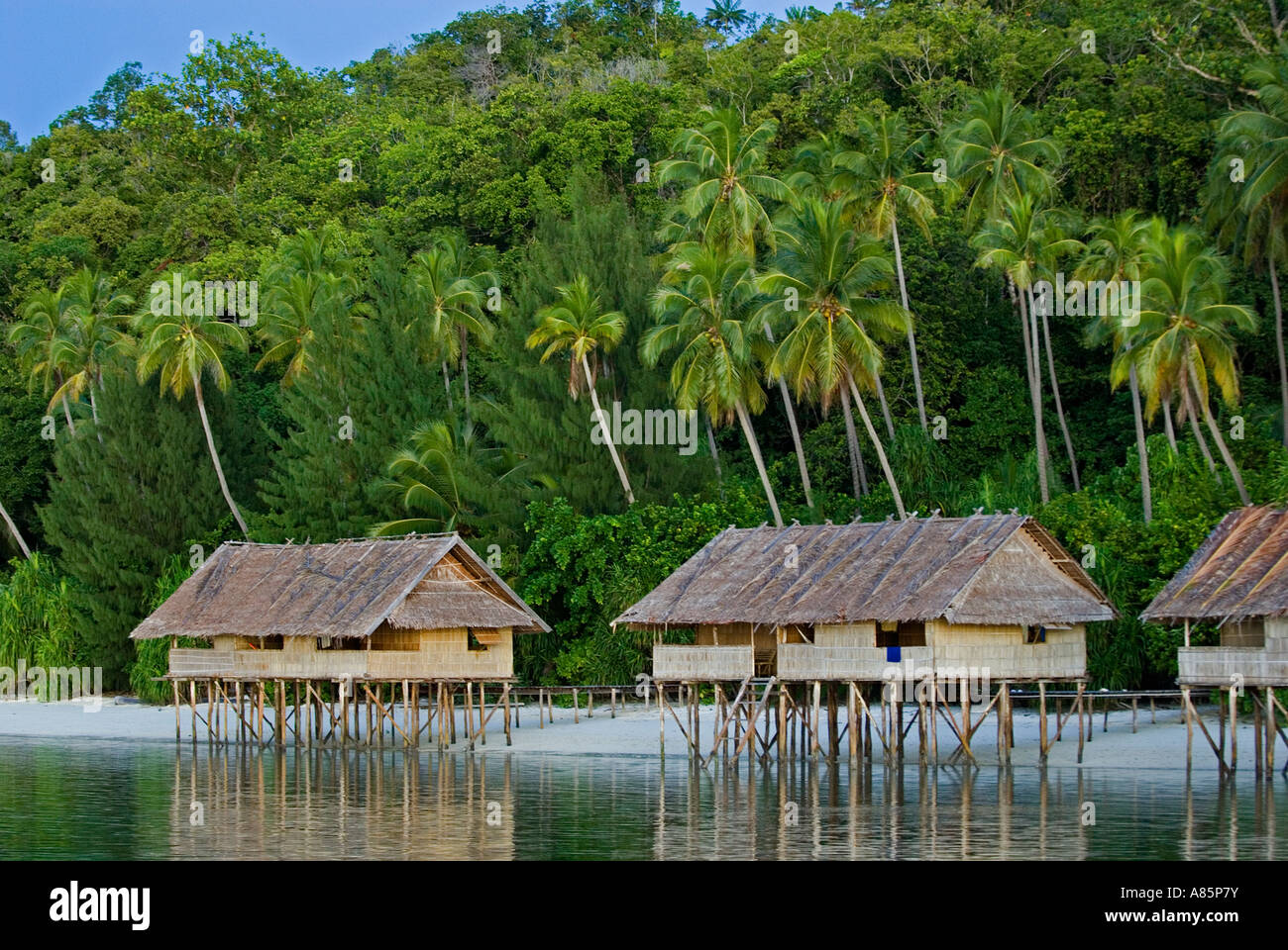 Dive Resort in Kri Island, Raja Ampat Indonesia. Stock Photo