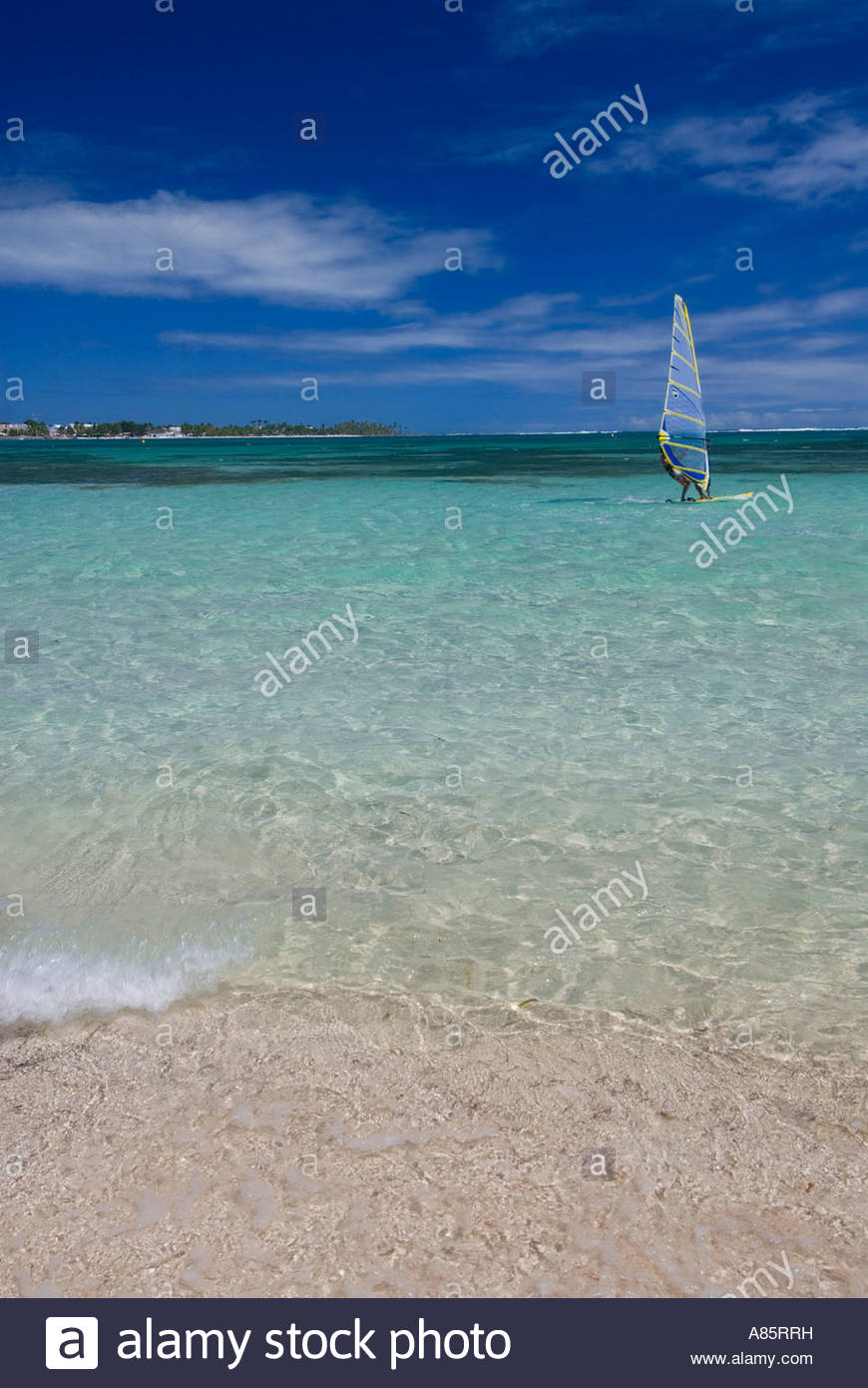 Windsurfer At La Plage De La Caravelle Guadeloupe Leeward