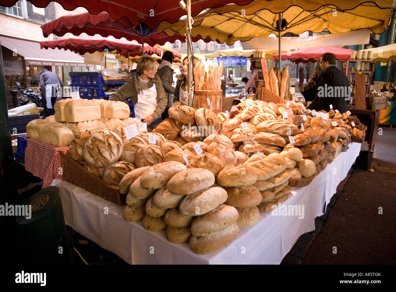 Bread stall in Borough market South London, probably the most important retail market for fine