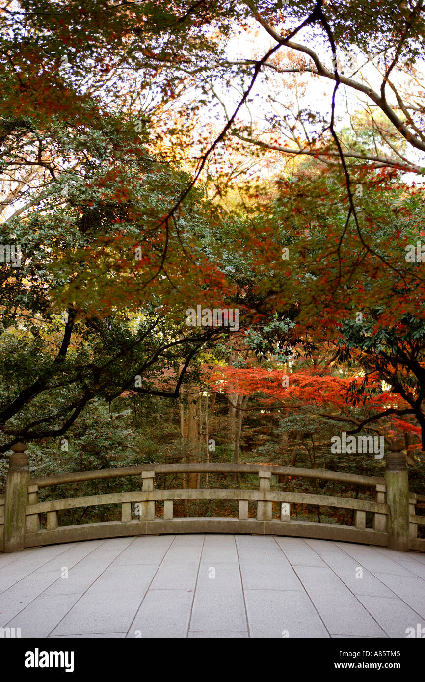 Gardens at the Meiji shrine temple Tokyo Japan Stock Photo