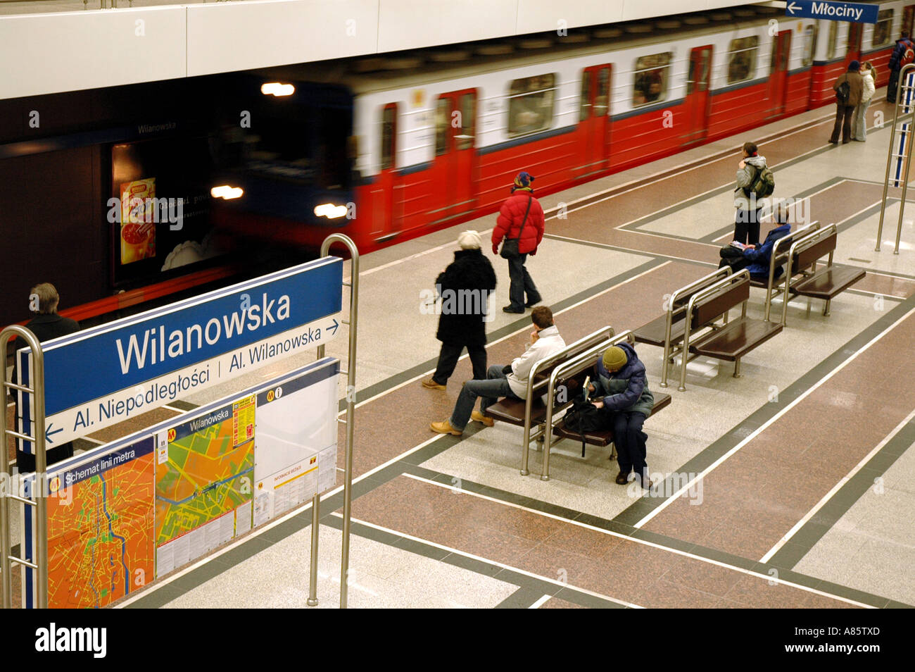 Wilanowska underground station in Warsaw Poland Stock Photo
