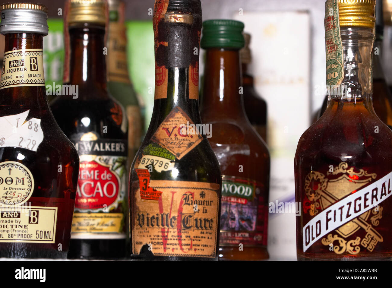 A collection of miniature liquor bottles Stock Photo Alamy