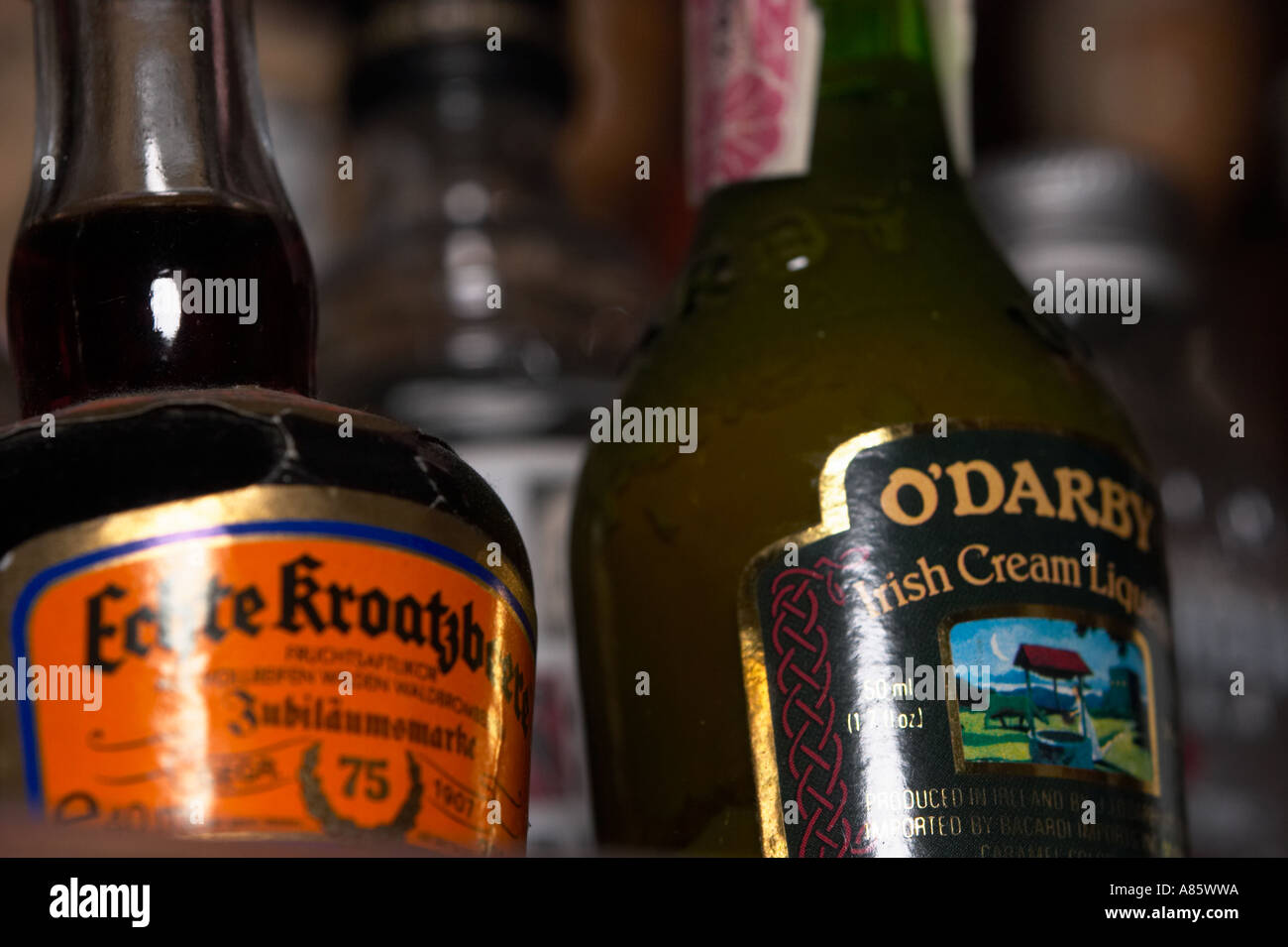 A collection of miniature liquor bottles Stock Photo Alamy