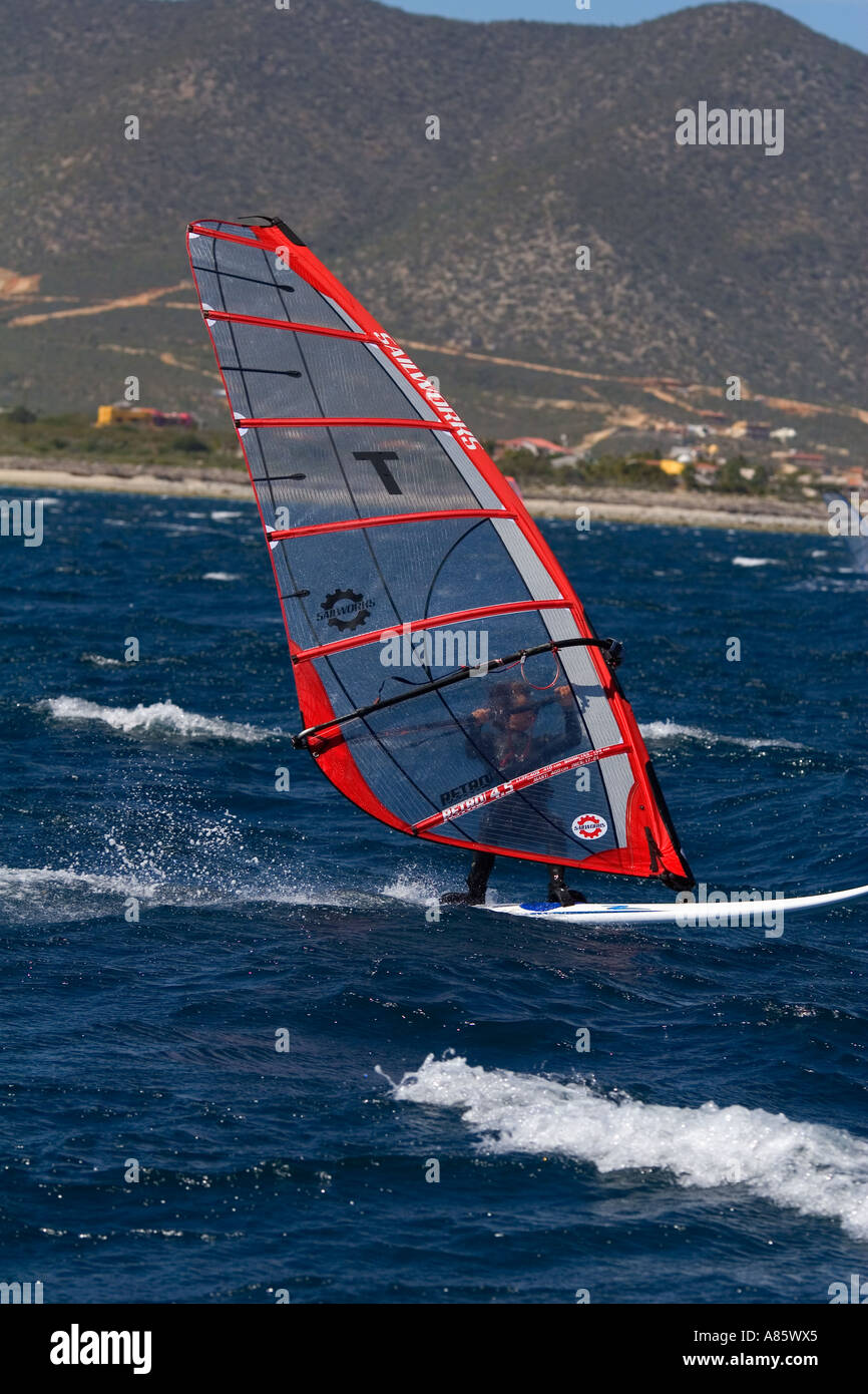 Man wind surfing Baja Mexico Stock Photo