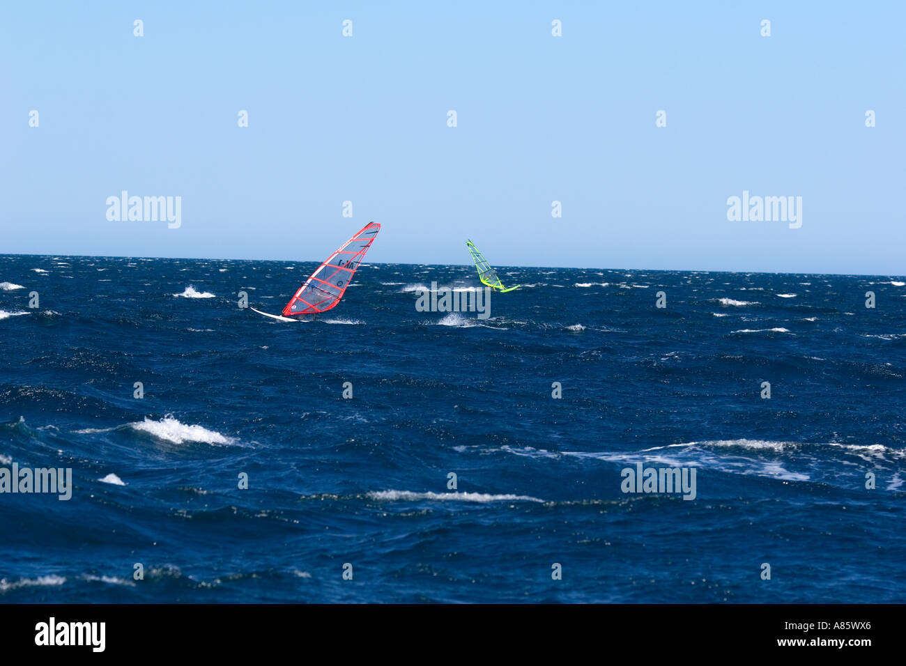 Wind surfing Baja Mexico Stock Photo