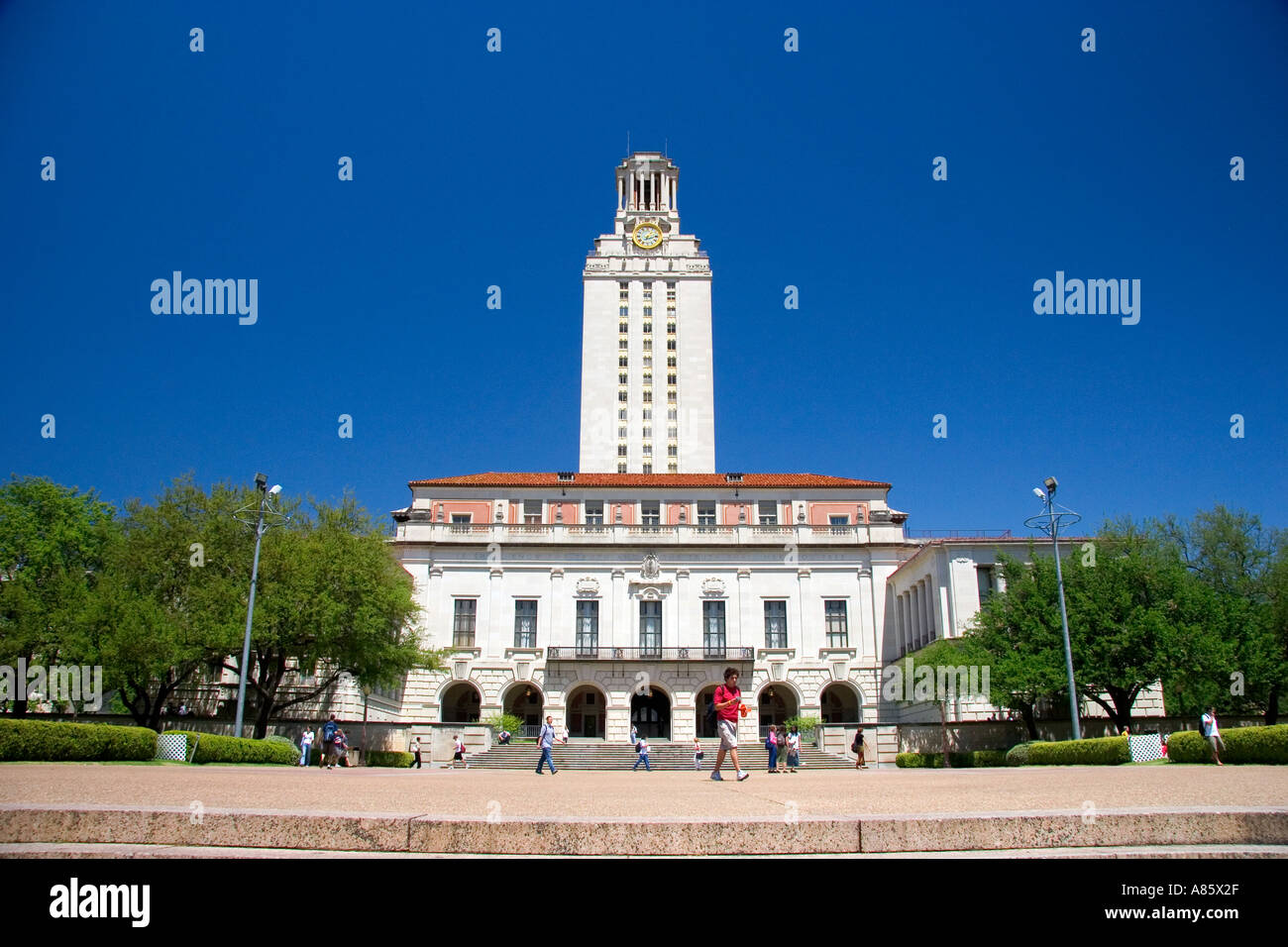 Clock tower on the University of Texas campus in Austin Stock Photo Alamy