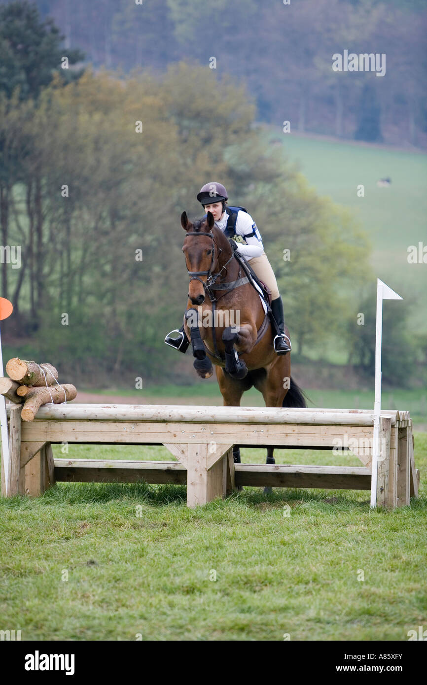 Horse and rider taking part in British Eventing Equestrian Event Stock ...