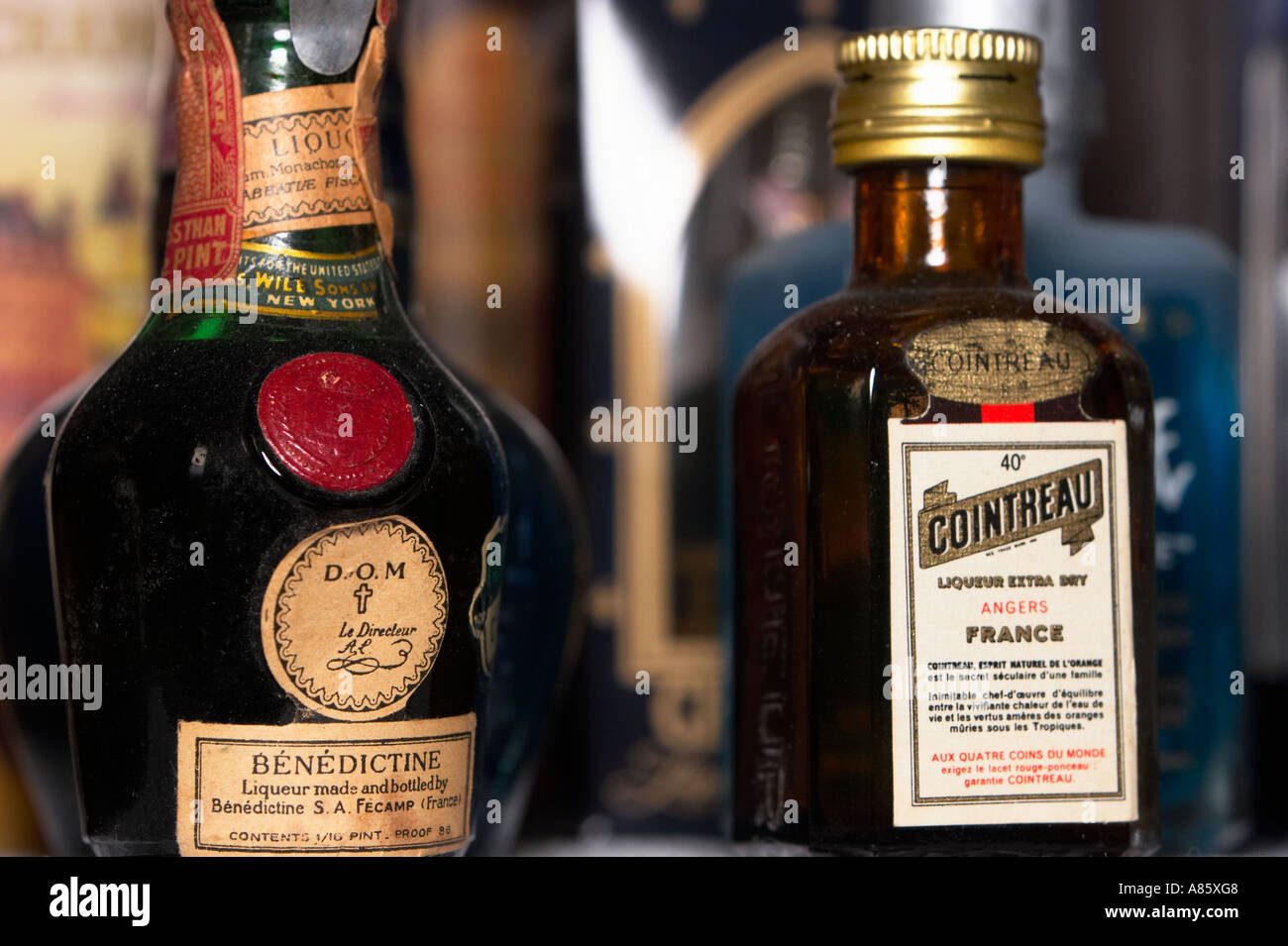 A collection of miniature liquor bottles Stock Photo Alamy