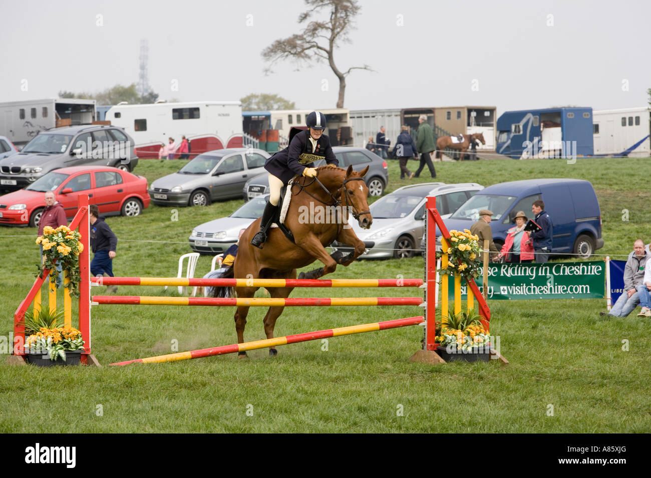 Horse and rider taking part in British Eventing Equestrian Event Stock ...
