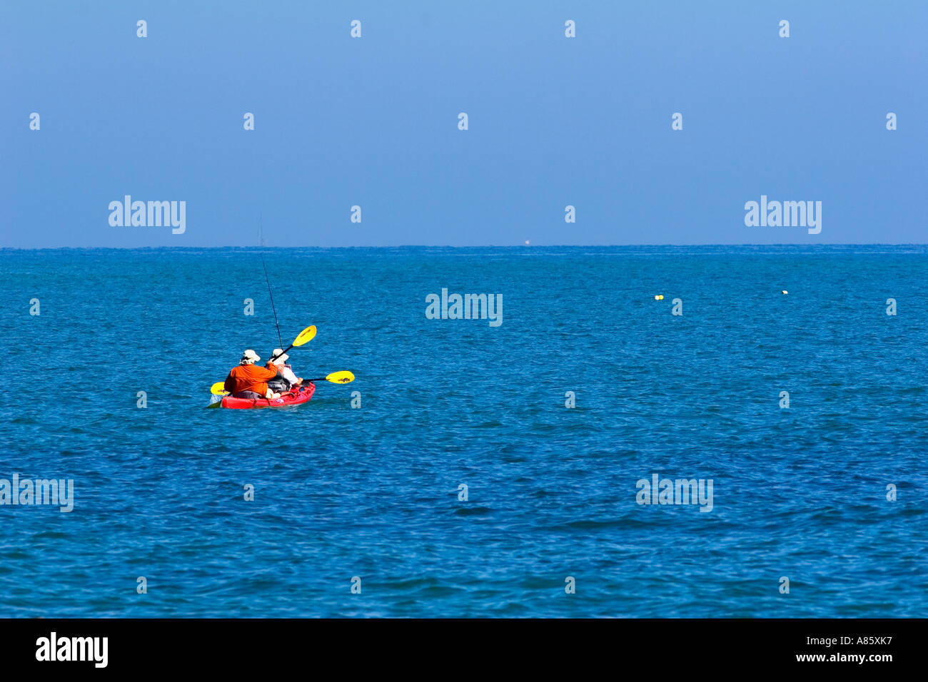Couple sea kayaking East Cape Baja Mexico Stock Photo Alamy