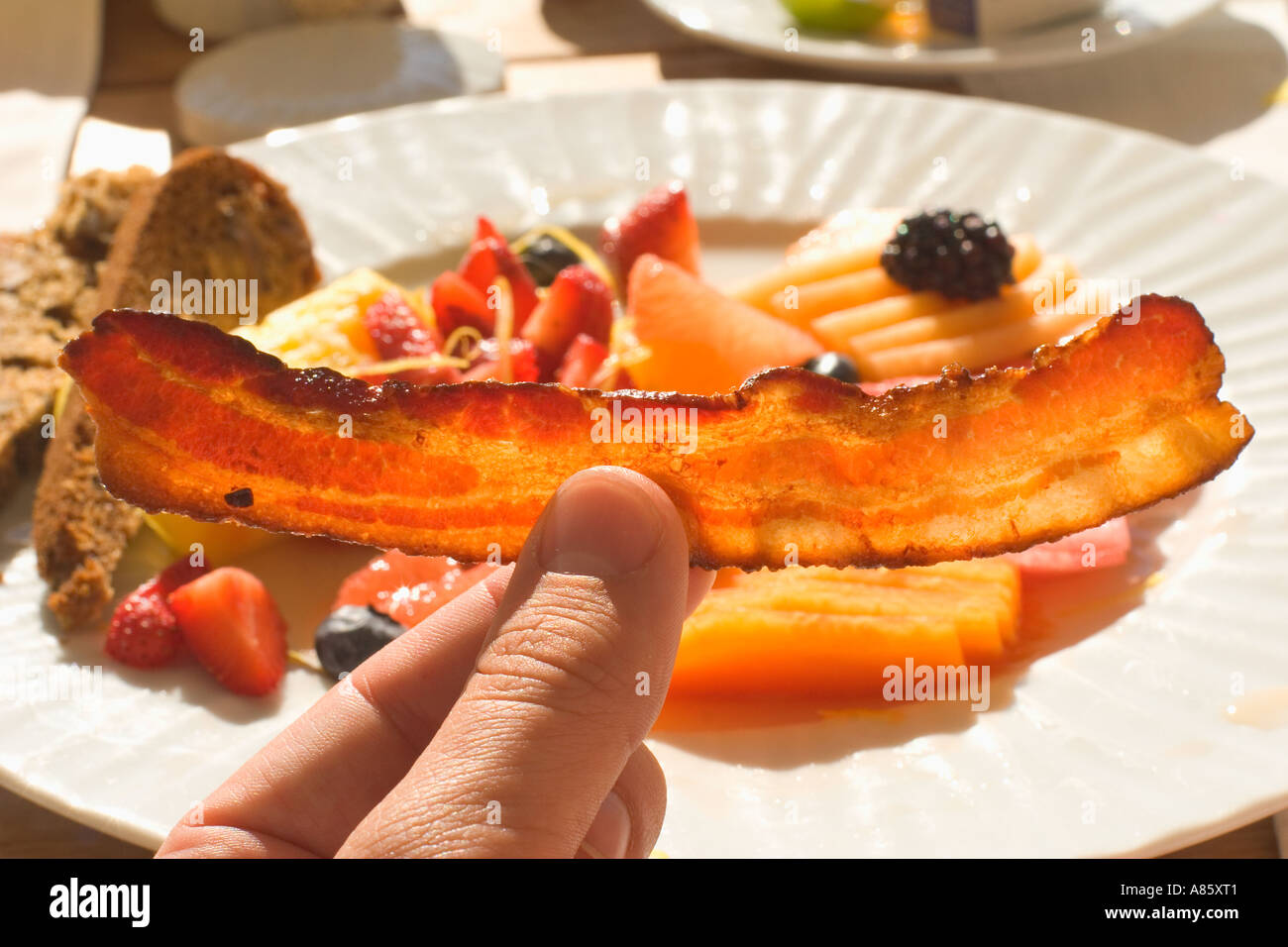 Strip of bacon Stock Photo Alamy