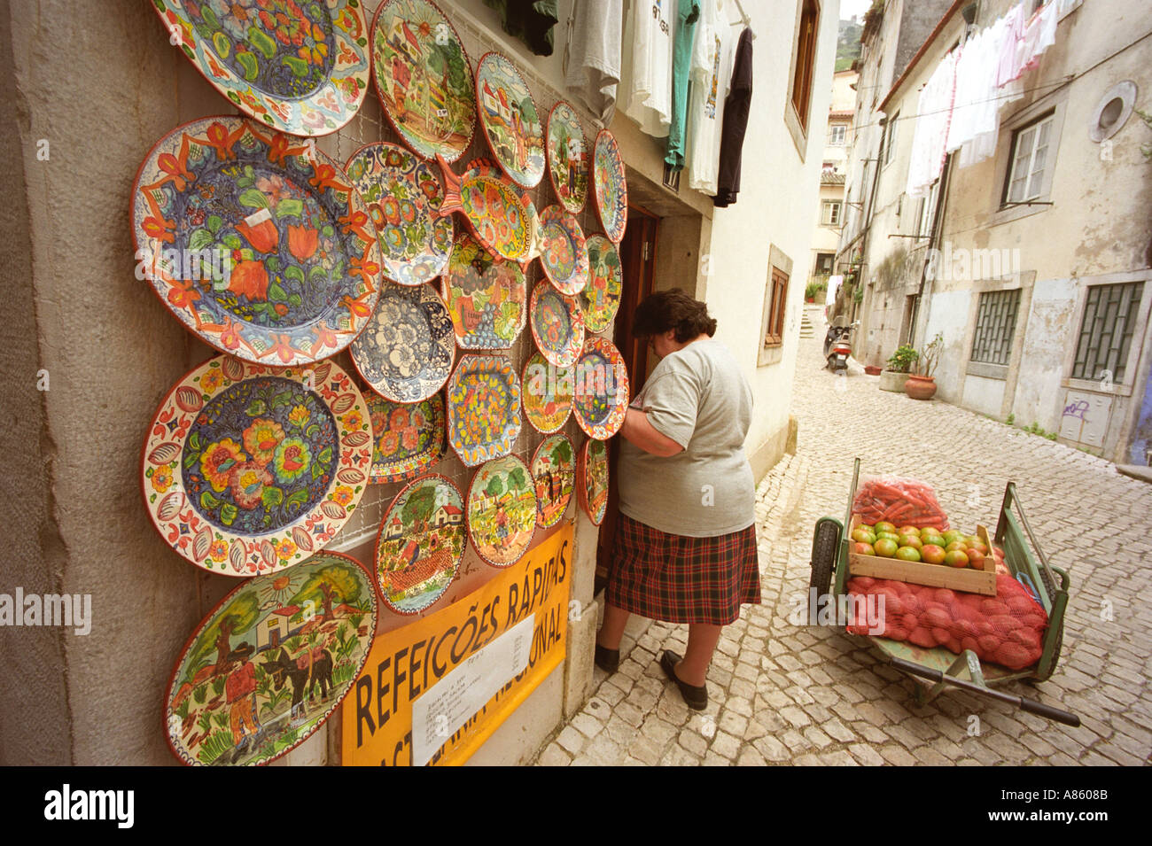 Shopping in Sintra Portugal Stock Photo Alamy