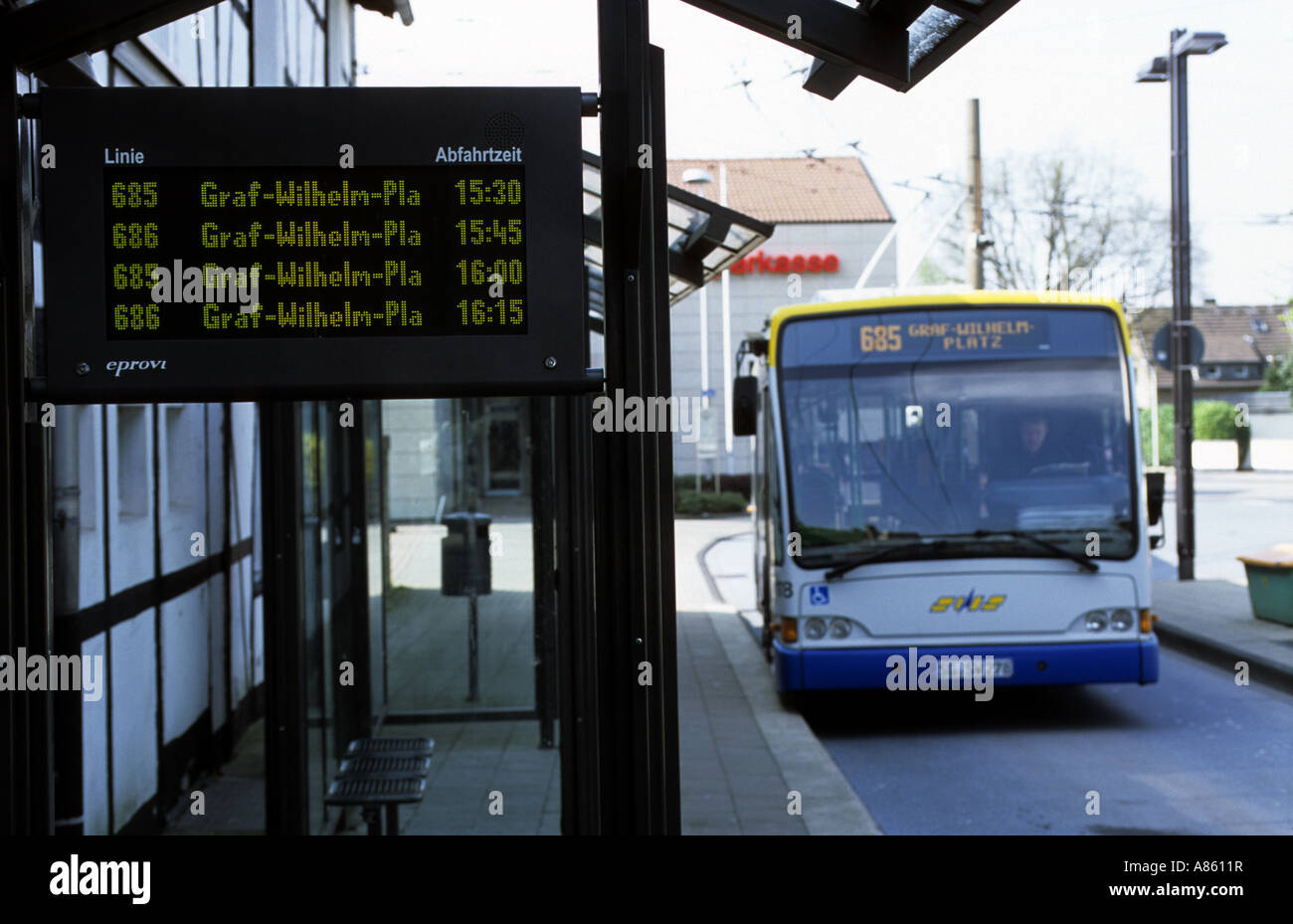 Electric trolleybus, Solingen, North RhineWestphalia, Germany Stock