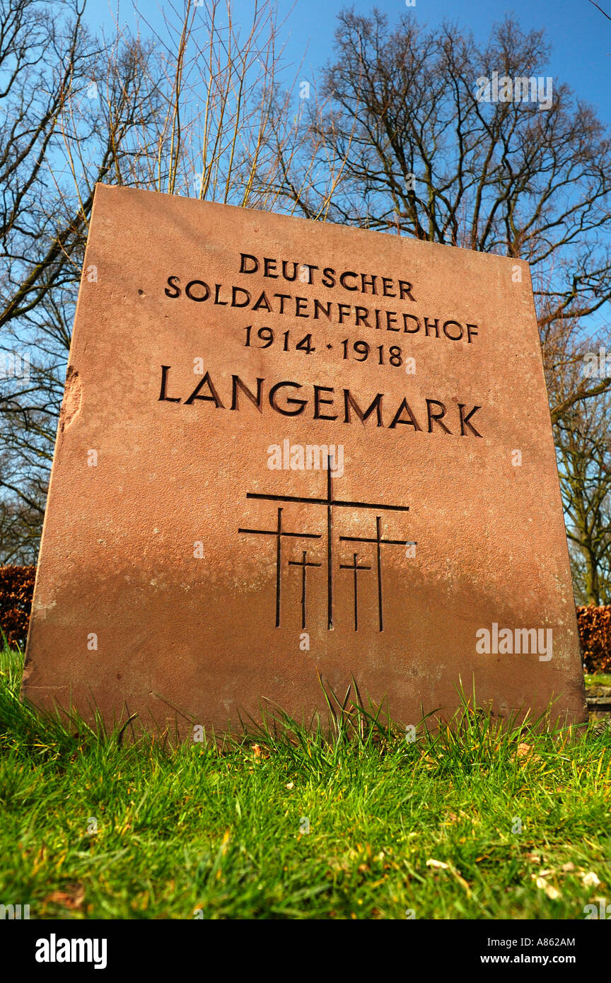 The German war cemetery at Langemark Belgium Stock Photo