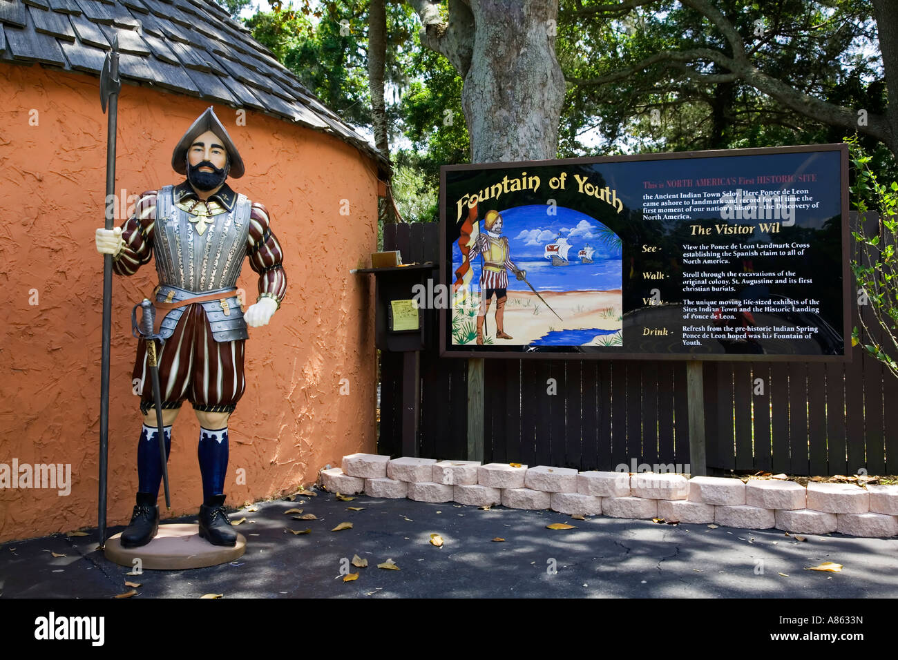 The entrance to the fountain of youth St Augustine florida USA Stock