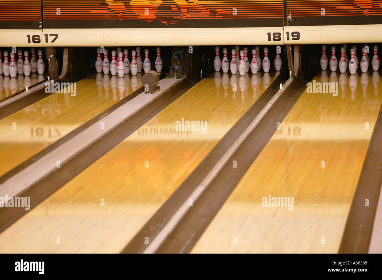 Indoor bowling alley Stock Photo - Alamy