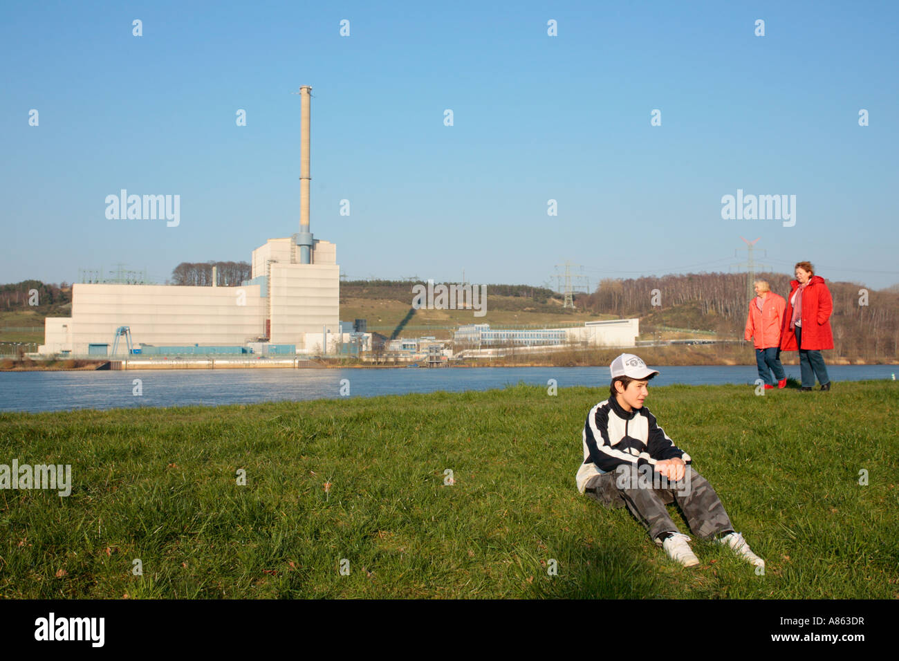 nuclear power station Kruemmel beside the River Elbe near Geesthacht in Northern Germany Stock Photo