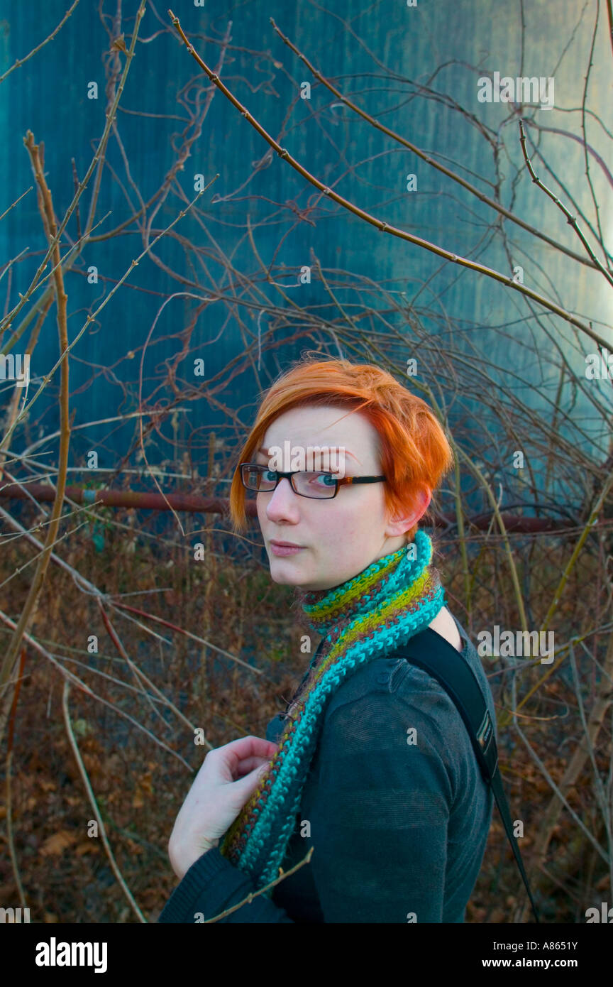 A woman in Ambler, Pennsylvania. Stock Photo