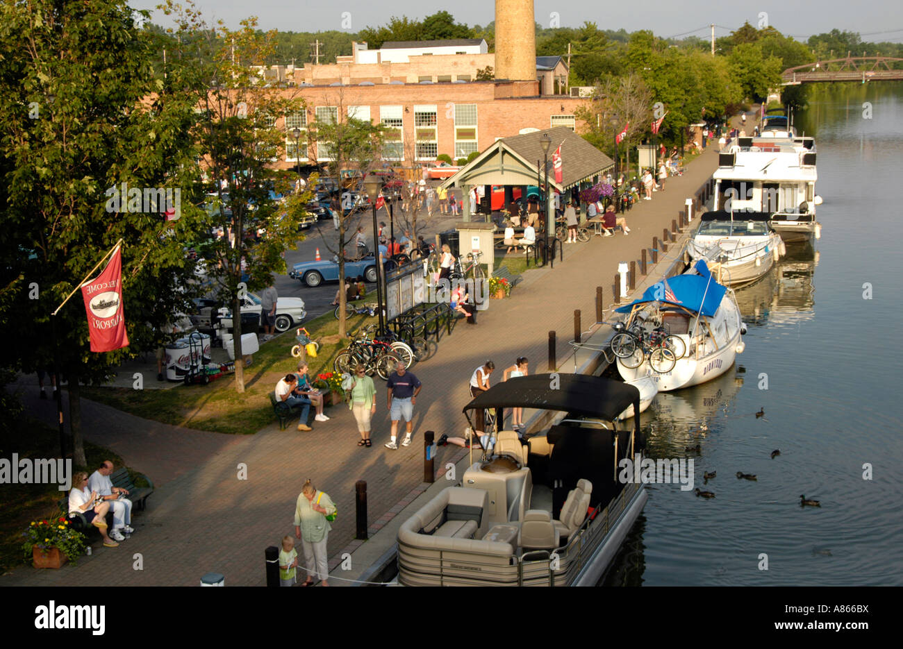Along the Erie Canal, Fairport NY USA Stock Photo Alamy