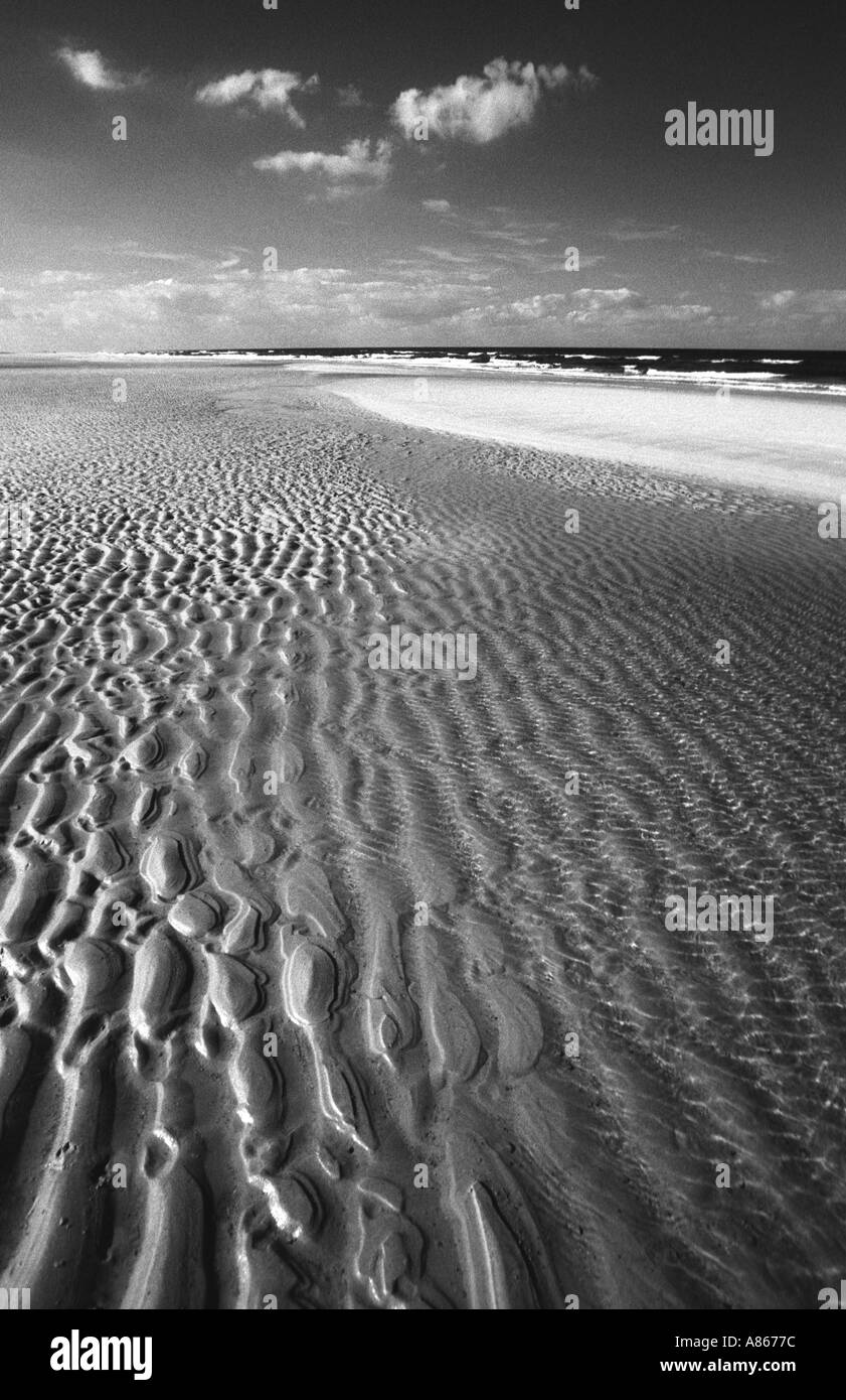 Ripples in the sand, left by an ebbing tide, North Norfolk coastline Stock Photo