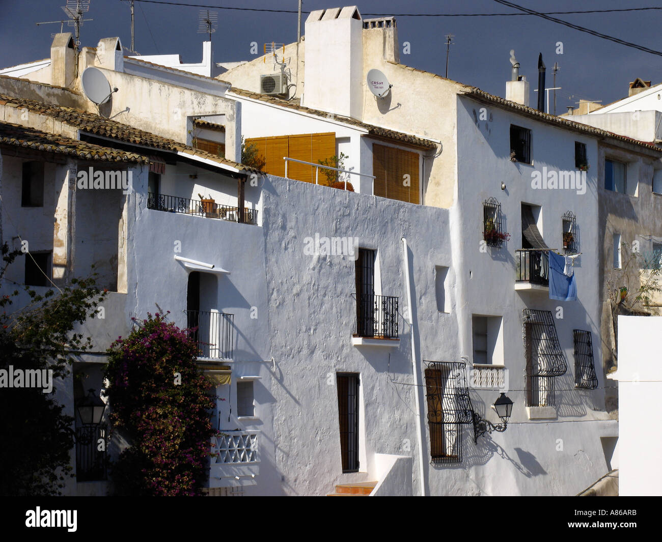 Typical White Houses In A Spanish Village Stock Photo - Alamy