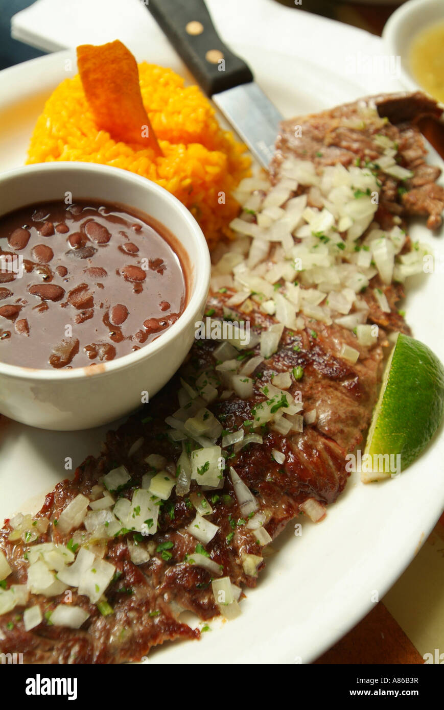 Restaurant El Mieson de Pepe in Key West skirt steak with rice and