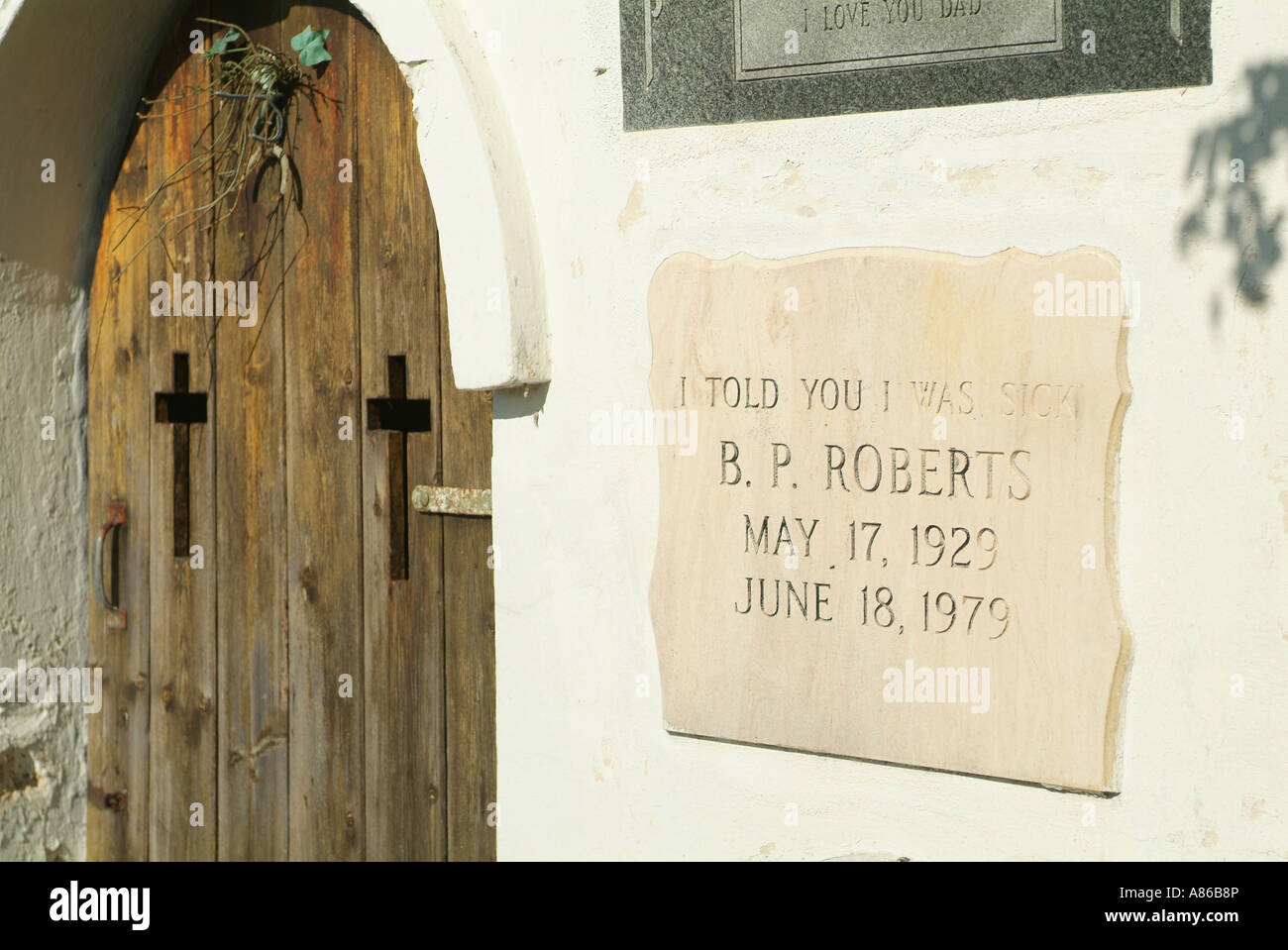 An unusual tombstone marker in the main island cemetery It says I Told You I Was Sick Stock