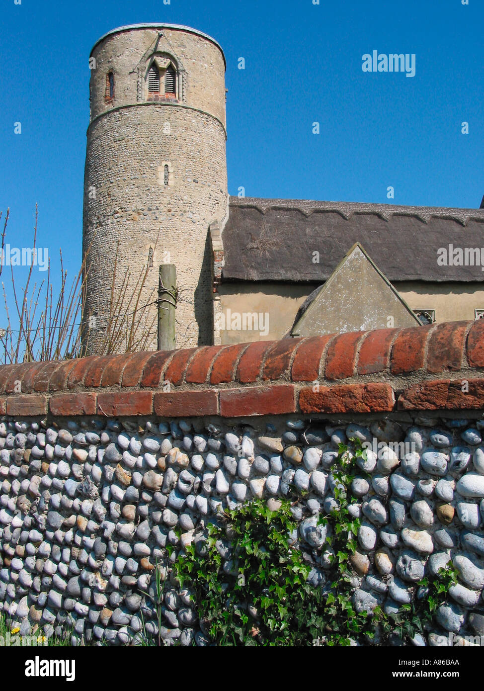 The Flint Tower Church of St Margaret’s Herringfleet Suffolk England ...