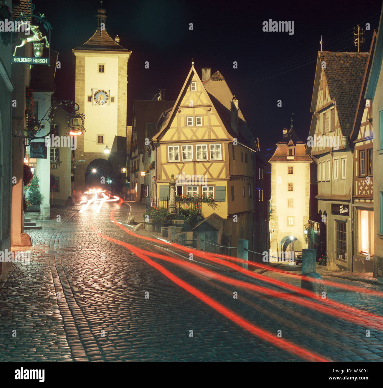 Rothenburg Germany at night Stock Photo