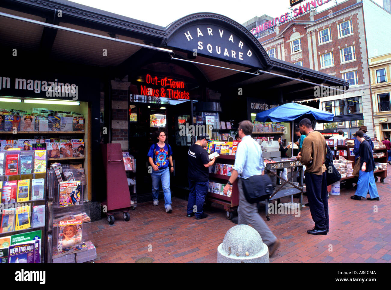 Boston Massachusetts Book shop John Harvard College Cambridge Stock Photo