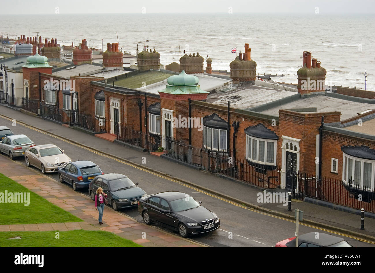 Victorian cottages at Bexhill Stock Photo
