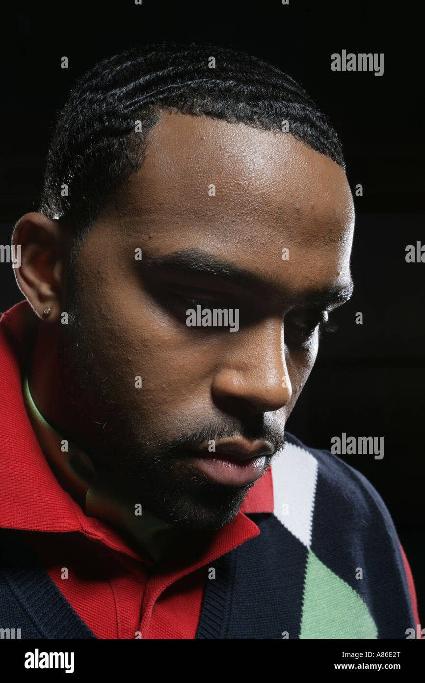 Close-up of a young African-American male Stock Photo - Alamy